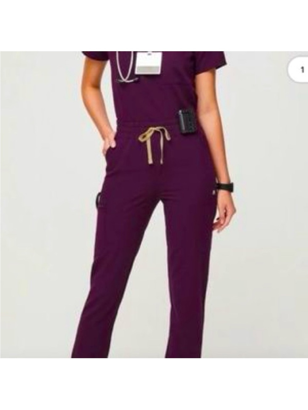 Figs HW Yola Scrub Pant in Deep Purple Sz XL - Picture 5 of 5